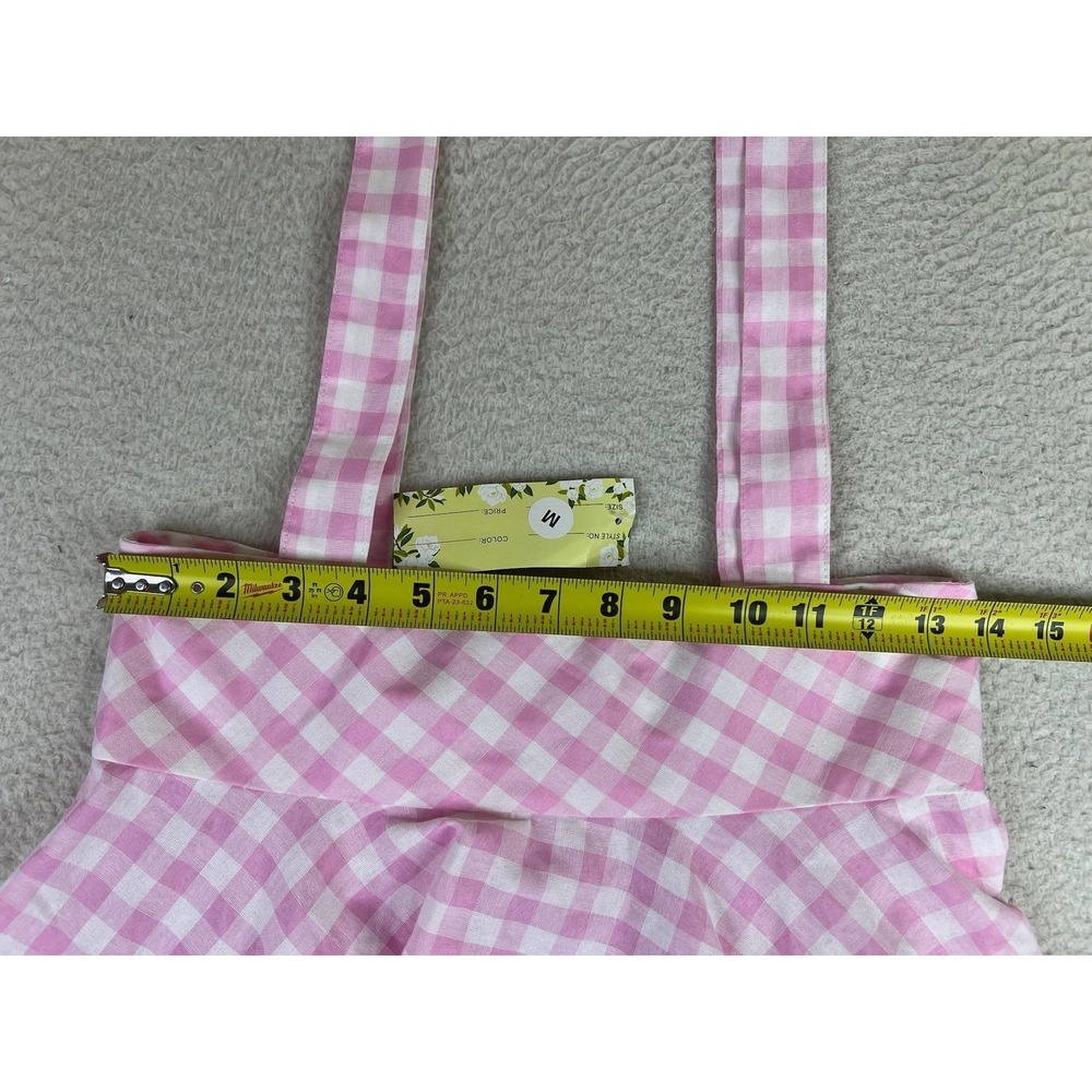 Magnolia‎ Place Pink Check Suspender A-Line Skirt Womens Medium Gingham Zip - Picture 8 of 11